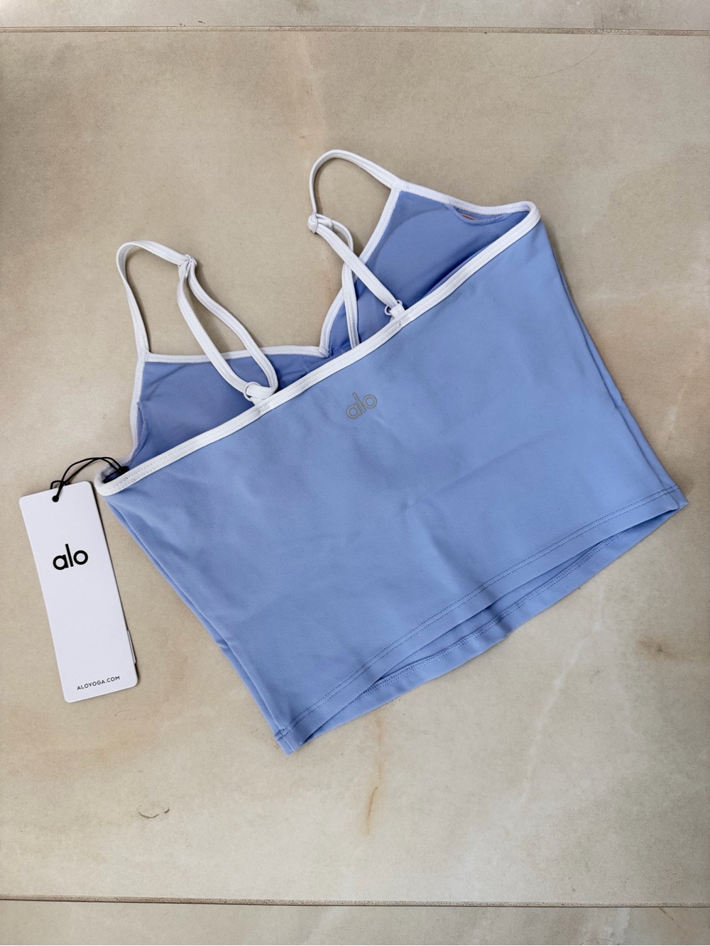 🩵ALO🩵 LIGHT PROVENCE BLUE Airbrush Refined Bra Tank - Picture 5 of 7